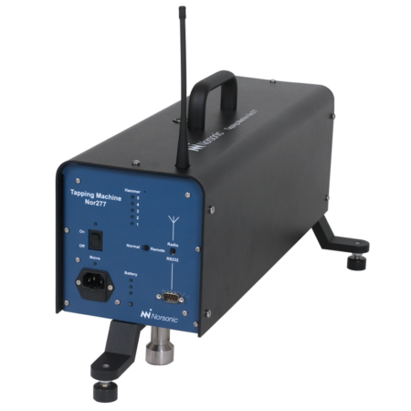 Nor277 tapping machine for making footfall noise transmission measurements in buildings as set out in International and National Standards.