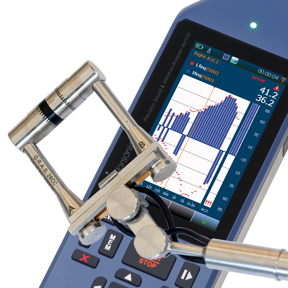 Norsonic Nor150 sound analyser for sound intensity measurements
